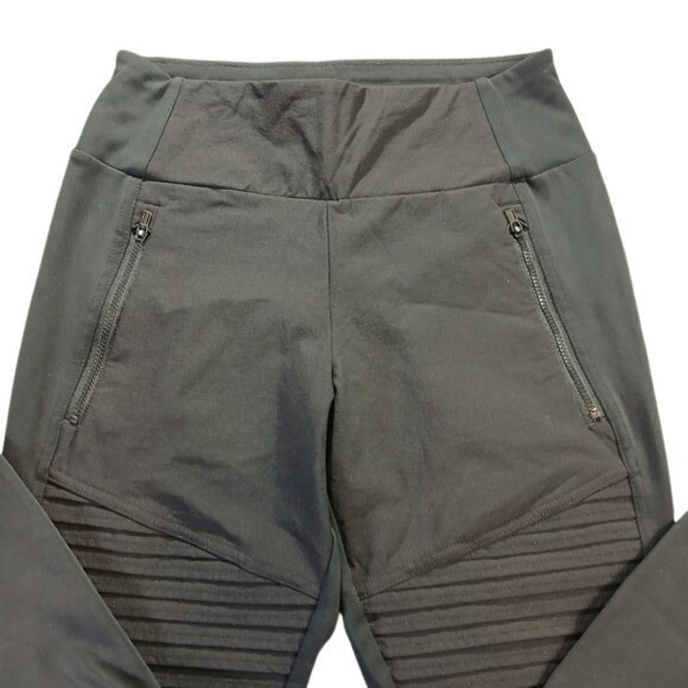 Athleta Headlands Hybrid Moto Tight Black Size 6P Zip Ankle Moto‎ Detail